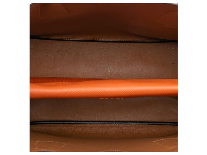 Borsa Satchel Prada Orange Medium Saffiano Cuir Double Handle Arancione - vista 4
