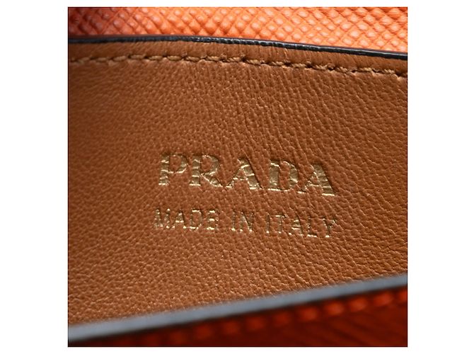 Borsa Satchel Prada Orange Medium Saffiano Cuir Double Handle Arancione - vista 5