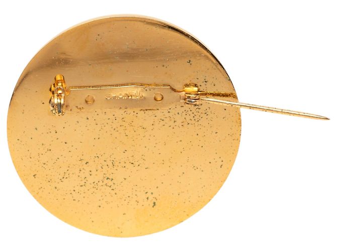 Spilla rotonda Chanel Gold Gold Plated Enamel Coco Star Logo D'oro - vista 3