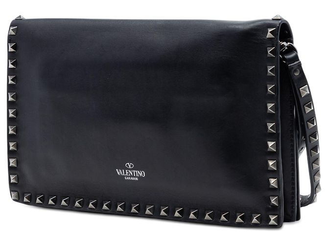 Clutch da polso Valentino Black Nappa Rockstud Nero - vista 2