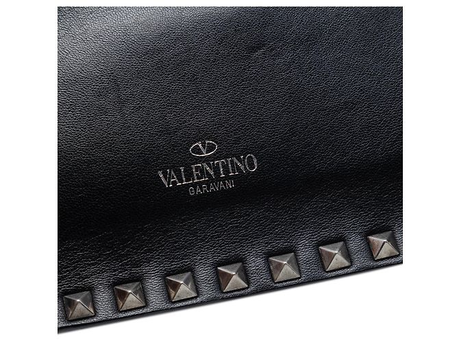 Clutch da polso Valentino Black Nappa Rockstud Nero - vista 5