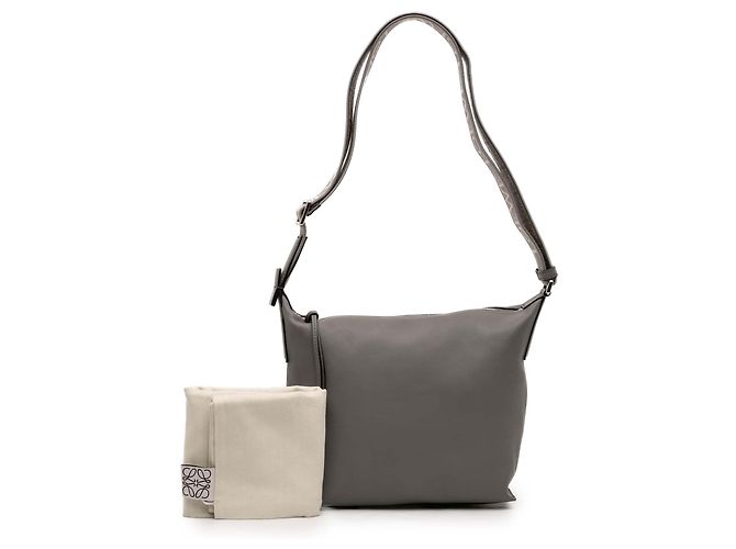 LOEWE Borsa Cubi Crossbody in pelle di vitello grigia piccola Marrone - vista 7