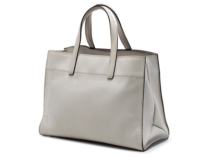 Bolso Tote Prada White Saffiano Soft Triple Pocket Blanco - vista 2
