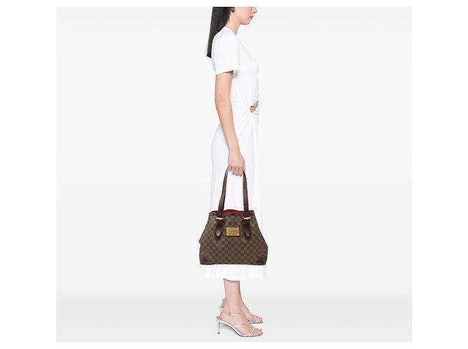 Louis Vuitton Marrone Damier Ebene Hampstead MM - vista 7
