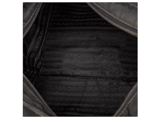 Bolsa Transversal Prada Black Tessuto Zip Top Preto - vista 4