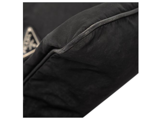 Bolsa Transversal Prada Black Tessuto Zip Top Preto - vista 7
