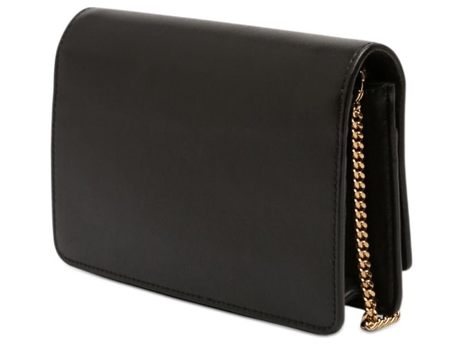 Fendi Black Leather Eye Monster Tube Wallet On Chain - view 2