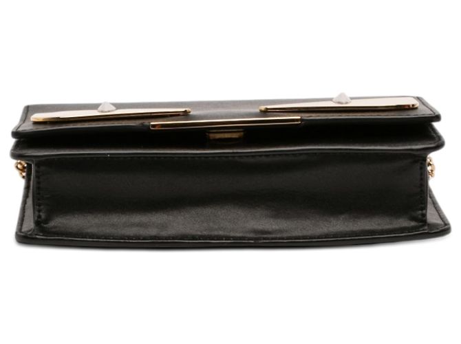 Fendi Black Leather Eye Monster Tube Wallet On Chain - view 3