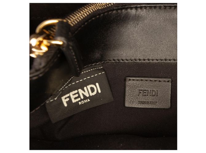 Fendi Black Leather Eye Monster Tube Wallet On Chain - view 5