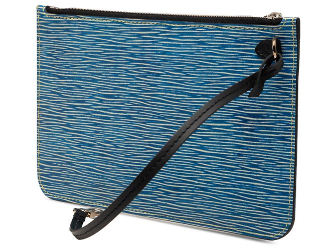 Pochette Louis Vuitton Neverfull in Epi Denim blu - vista 2