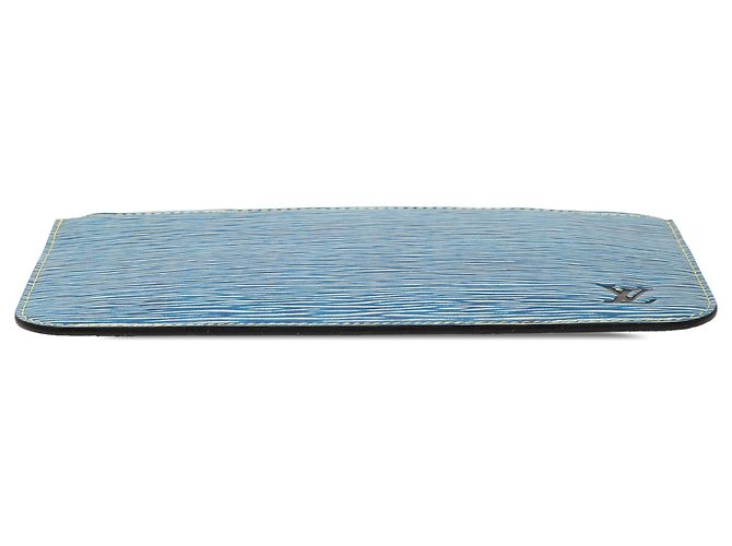 Pochette Louis Vuitton Neverfull in Epi Denim blu - vista 3
