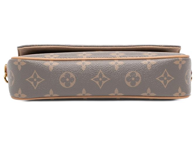 Portafoglio On Chain Louis Vuitton Gray Monogram Ivy Marrone - vista 3