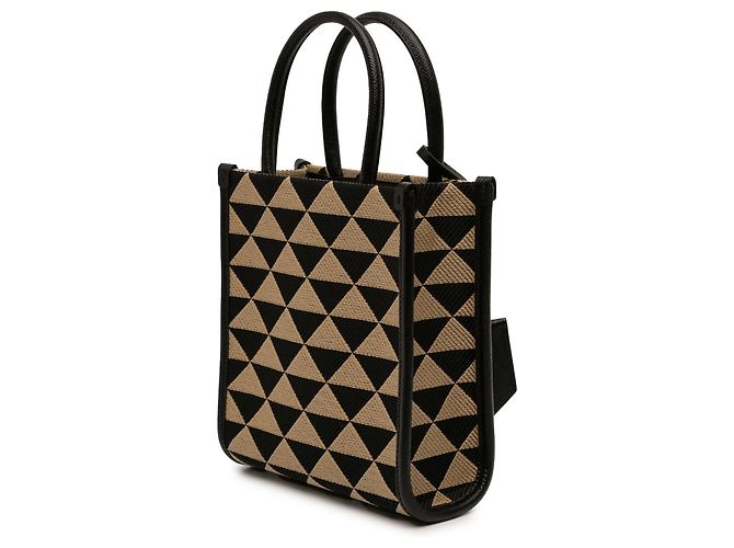 Borsa Prada Brown Mini Embroidered Jacquard Symbole Triangolo Marrone - vista 2
