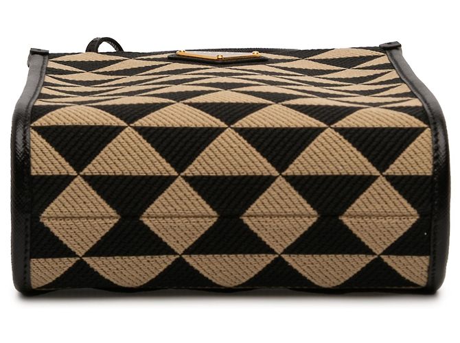 Borsa Prada Brown Mini Embroidered Jacquard Symbole Triangolo Marrone - vista 3