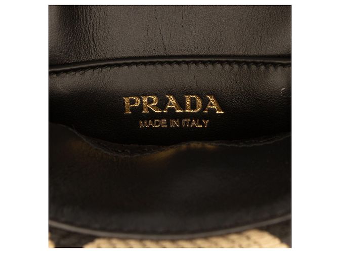 Borsa Prada Brown Mini Embroidered Jacquard Symbole Triangolo Marrone - vista 5