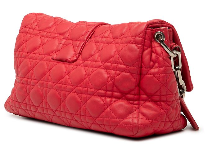 Borsa a tracolla Dior Red Lambskin Cannage New Lock Rosso - vista 2