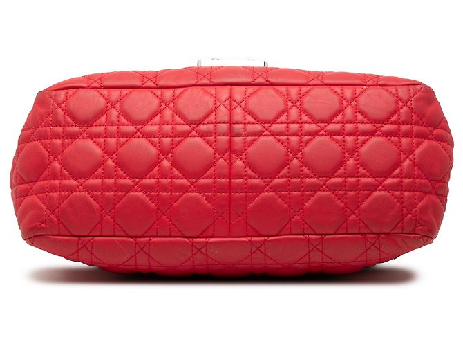 Borsa a tracolla Dior Red Lambskin Cannage New Lock Rosso - vista 3