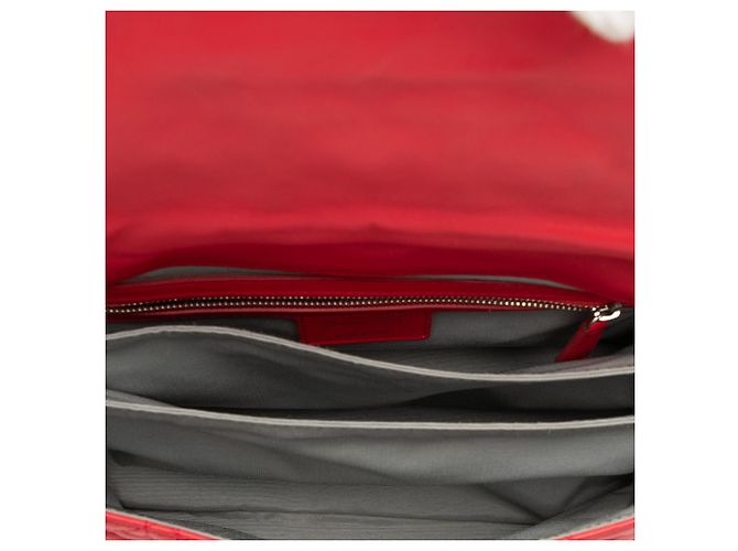 Borsa a tracolla Dior Red Lambskin Cannage New Lock Rosso - vista 4