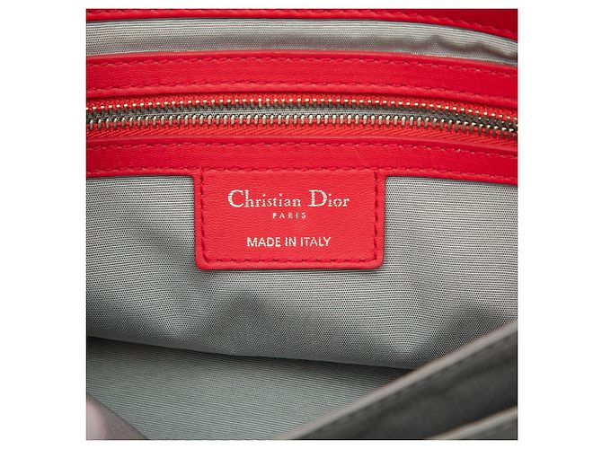 Borsa a tracolla Dior Red Lambskin Cannage New Lock Rosso - vista 5