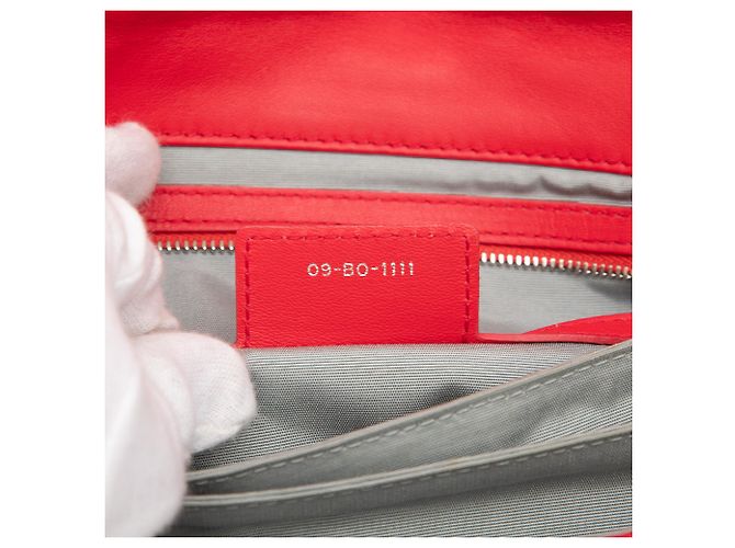 Borsa a tracolla Dior Red Lambskin Cannage New Lock Rosso - vista 6