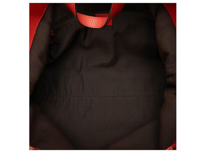 Bolsa satchel Gucci em couro de bezerro vermelho com fivela - vista 4