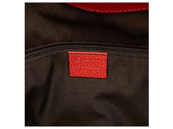 Bolsa satchel Gucci em couro de bezerro vermelho com fivela - vista 5