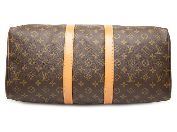 Louis Vuitton Marrone Monogram Keepall 45 - vista 3