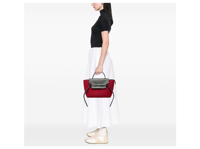 Belt Bag Céline Bolsa tiracolo Celine Red Mini em feltro e pele de vitela Vermelho - vista 7