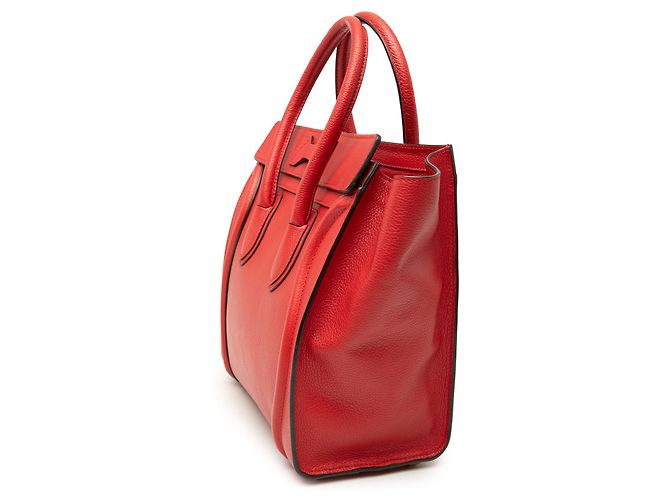 Céline Celine Red Micro Calfskin Luggage Tote Rot - Ansicht 2