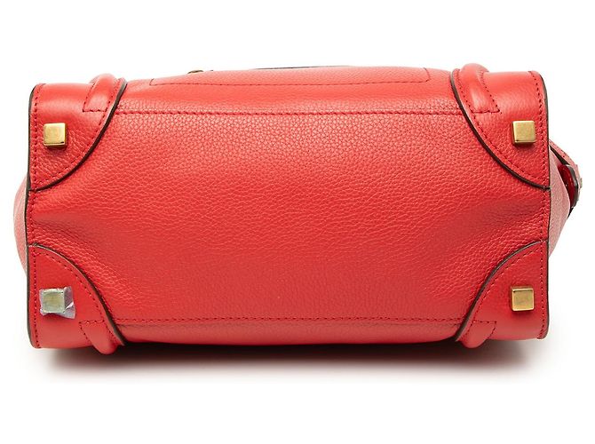 Céline Celine Red Micro Calfskin Luggage Tote Rot - Ansicht 3