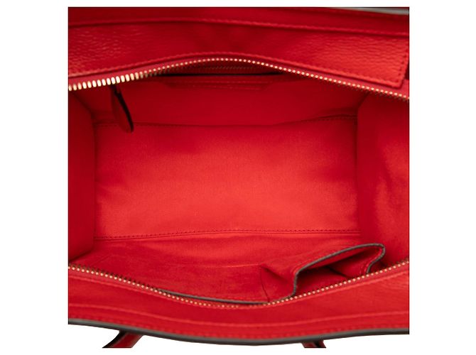 Céline Celine Red Micro Calfskin Luggage Tote Rot - Ansicht 4