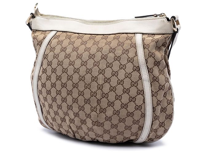 Sac bandoulière Gucci Abbey en toile GG beige avec anneau en D - vue 2