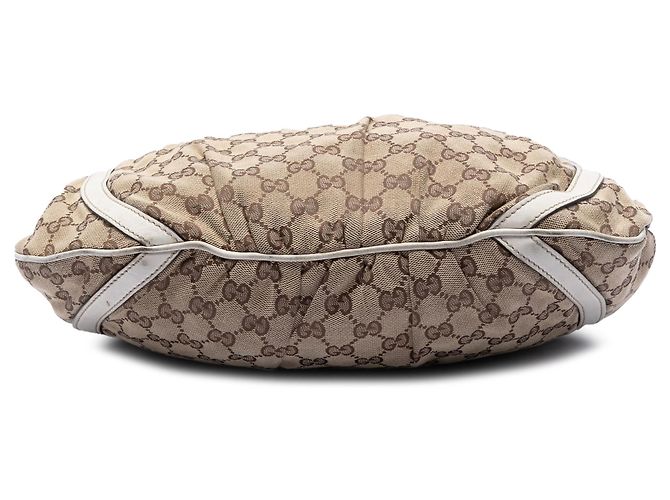 Sac bandoulière Gucci Abbey en toile GG beige avec anneau en D - vue 3