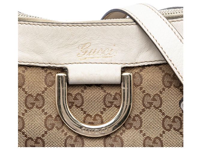 Sac bandoulière Gucci Abbey en toile GG beige avec anneau en D - vue 5