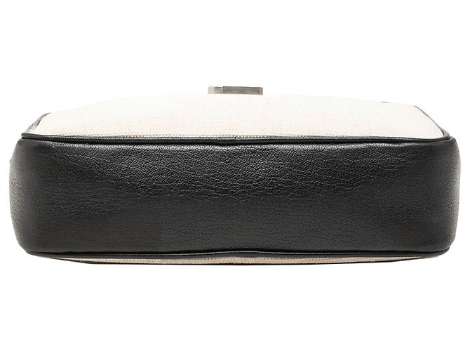 Borsa a tracolla Lou Monogram in tela bianca Saint Laurent Bianco - vista 3