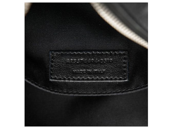 Borsa a tracolla Lou Monogram in tela bianca Saint Laurent Bianco - vista 6