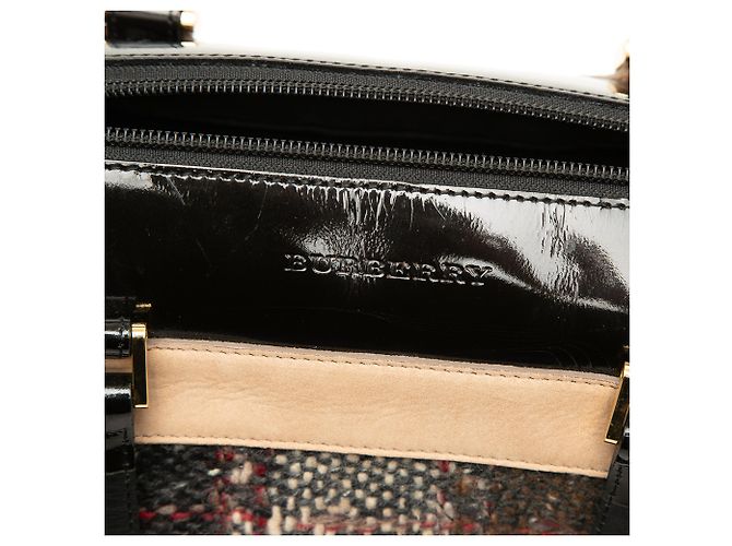 Bolsa Boston de lã xadrez marrom Burberry - vista 5