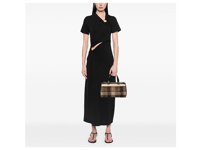 Bolsa Boston de lã xadrez marrom Burberry - vista 6