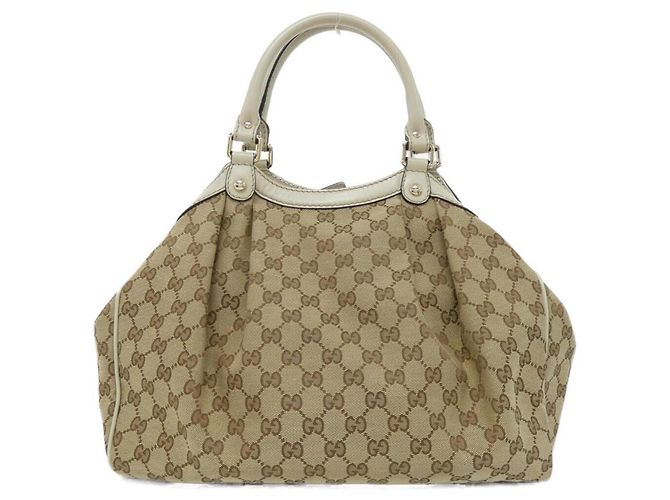 Borsa Gucci Sukey in tela GG beige Crudo - vista 2