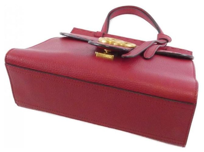Borsa a mano in pelle Gucci GG Marmont Rosso - vista 3