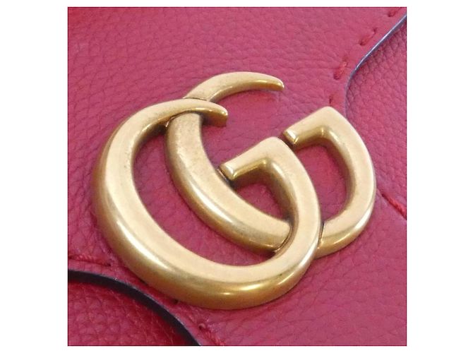 Borsa a mano in pelle Gucci GG Marmont Rosso - vista 6