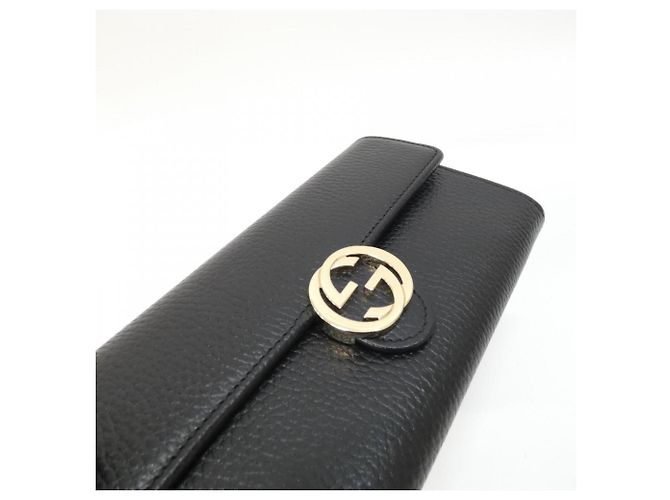 Cartera larga de cuero negro Gucci - vista 3