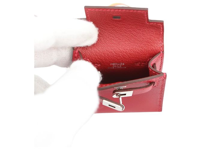 Hermès Charm per borsa Kelly Twilly Hermes in Rouge Vif Rosso - vista 5