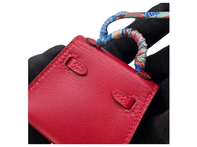 Hermès Charm per borsa Kelly Twilly Hermes in Rouge Vif Rosso - vista 7