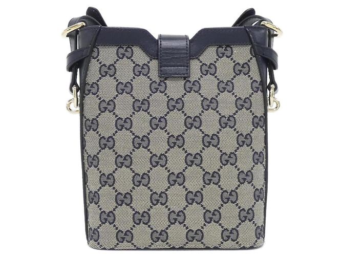 Gucci 782919 FADAC Borsa a Spalla Beige Blu navy - vista 2