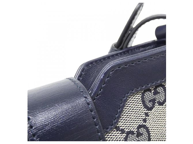 Gucci 782919 FADAC Borsa a Spalla Beige Blu navy - vista 4