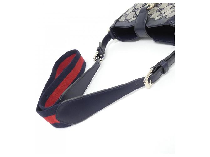Gucci 782919 FADAC Borsa a Spalla Beige Blu navy - vista 6