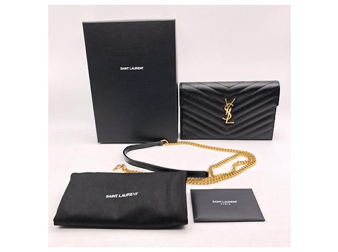 Portafoglio a bustina con catena Cassandra Yves Saint Laurent Nero - vista 7
