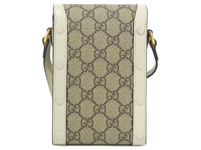 Borsa a tracolla Gucci Horsebit 1955 Bianco Beige - vista 2