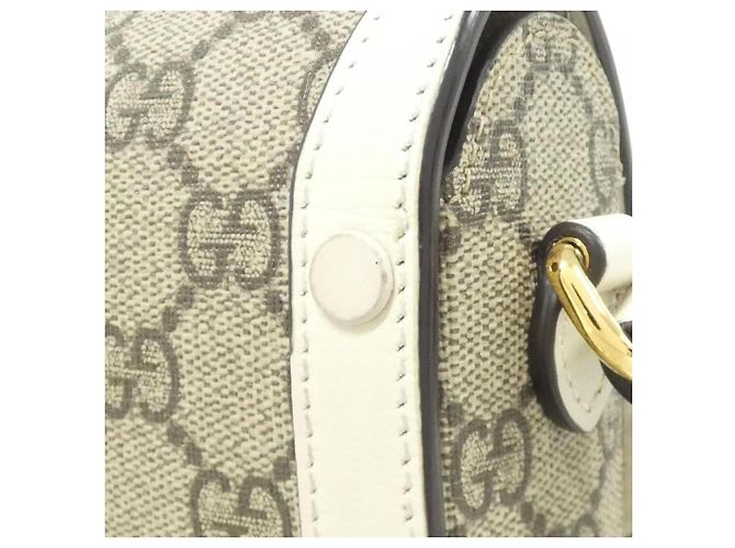 Borsa a tracolla Gucci Horsebit 1955 Bianco Beige - vista 5